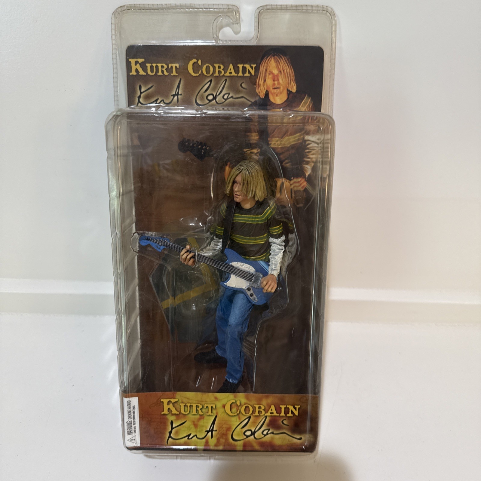 NECA Kurt Cobain 7” Action Figure with Skyblue Guitar
