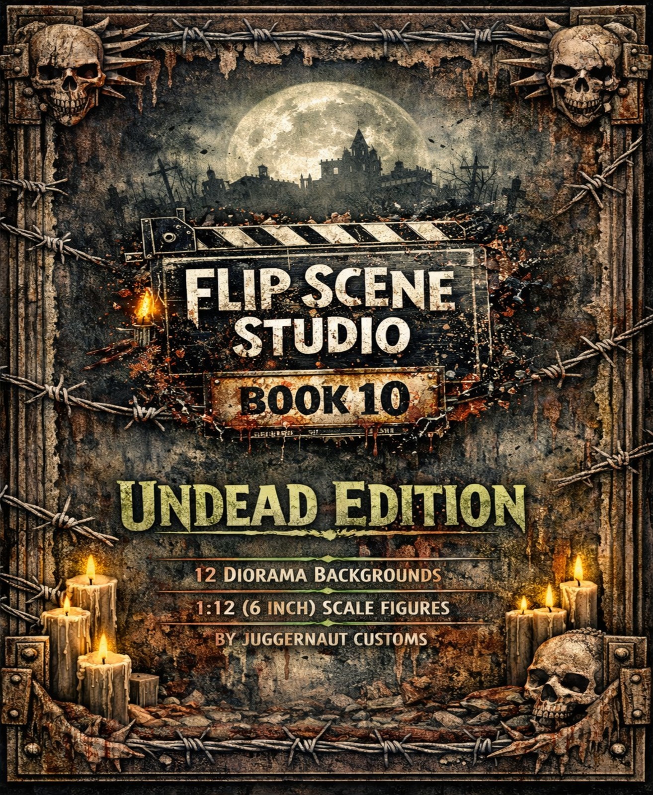 Flip Scene Studio Book 10 Undead Edition Action Figure Diorama 6″ 6 Inch 1:12
