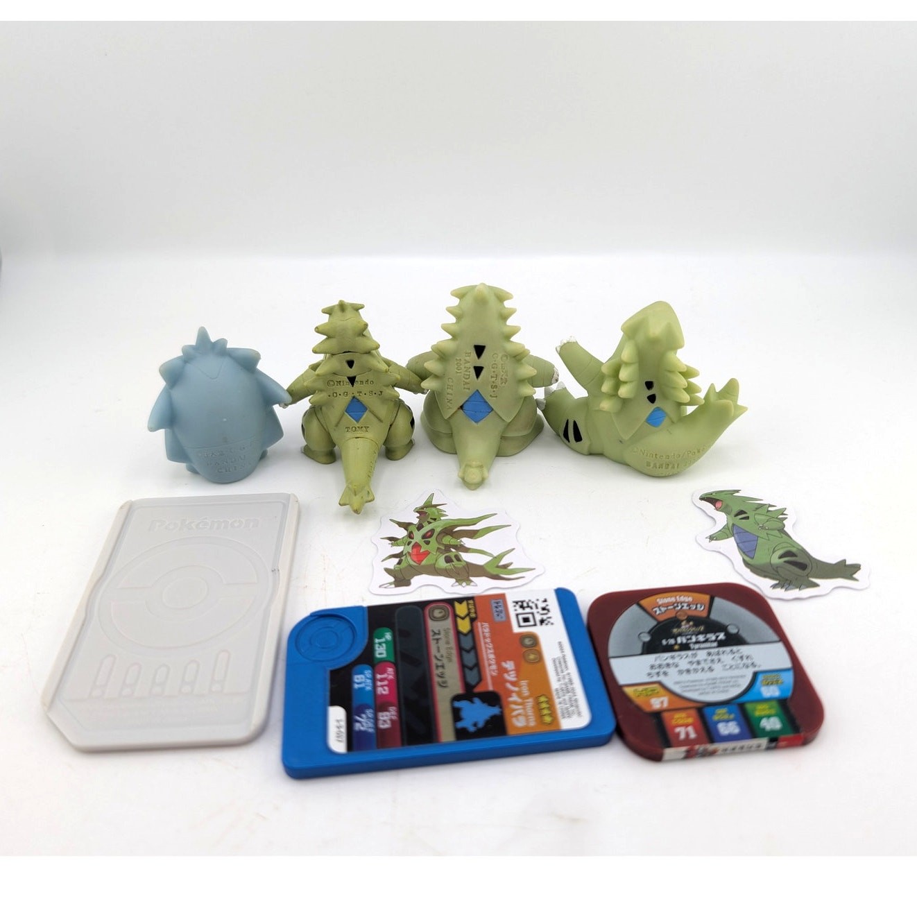 Tyranitar Pupitar Lot figures Pokemon Center Tomy Bandai Coin Toys Frienda Card