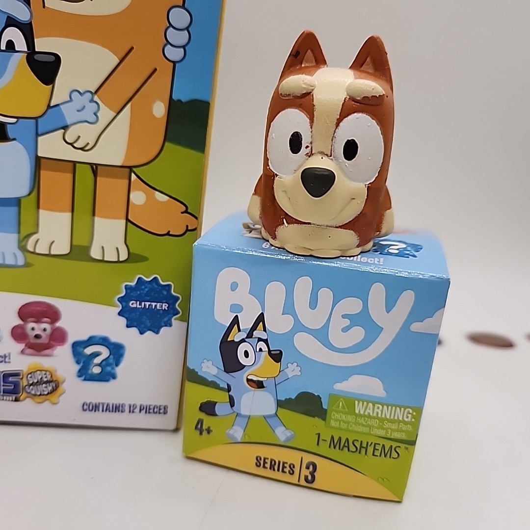 Bluey Mashems Series 3 Squishy Mash’ems GLITTER Brown CHILLI HEELER New 🐕