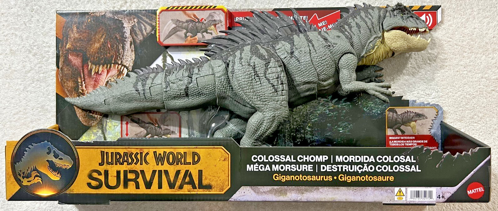 JURASSIC WORLD SURVIVAL COLOSSAL CHOMP GIGANOTOSAURUS **NEW**