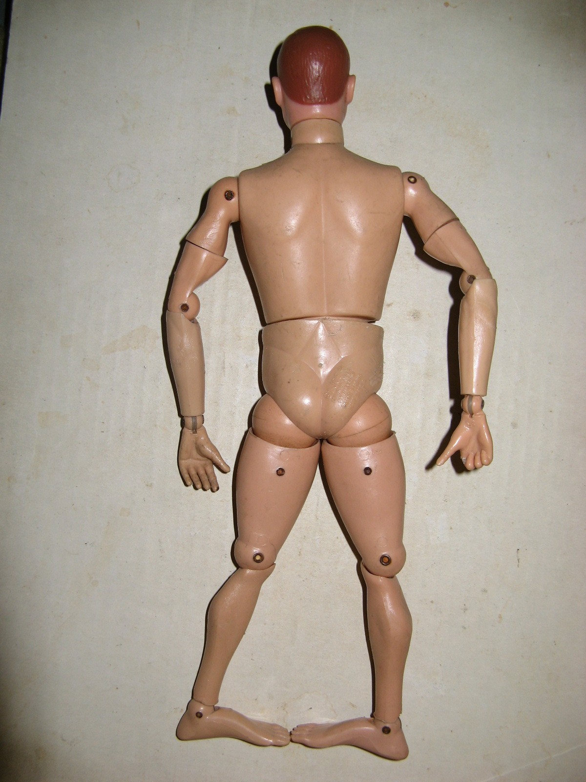 1964 GI Joe Vintage Hasbro 12” SOTW Foreign Face Figure, Red Hair, Bare