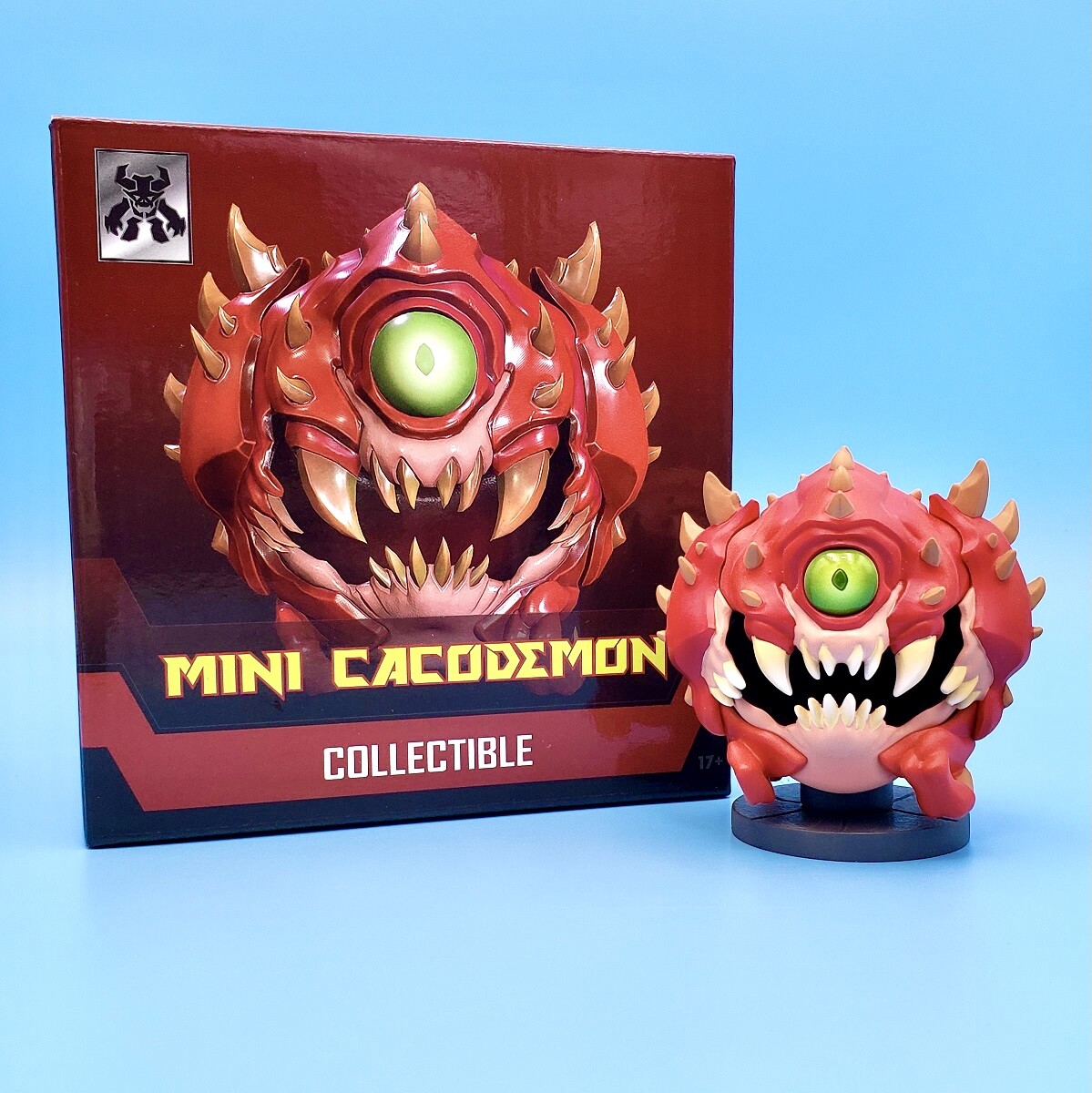 Doom Eternal Cacodemon Mini Figure & Sticker Official 3″ Demon Statue Figurine