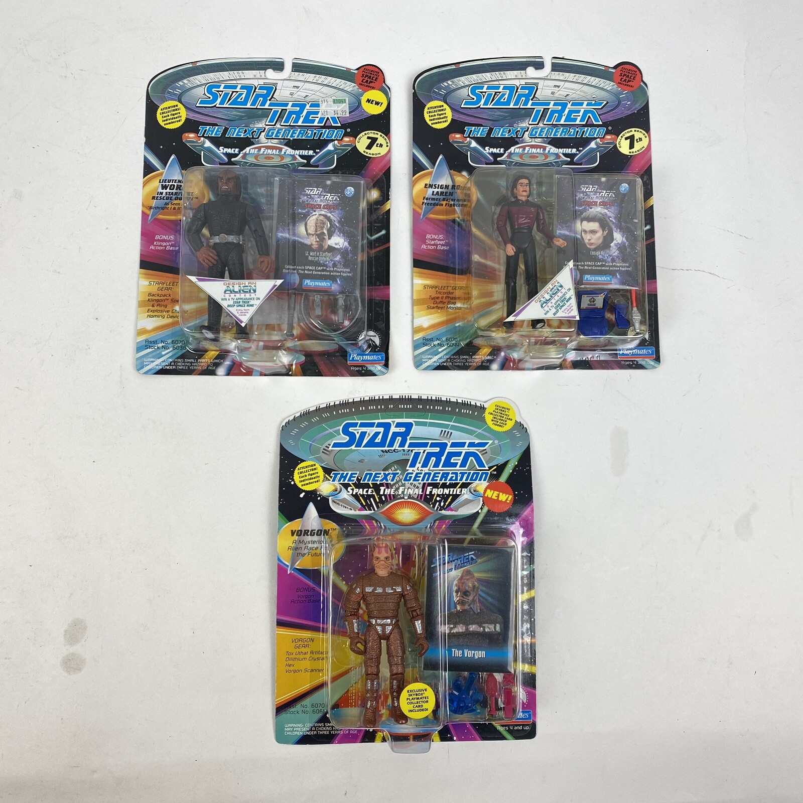 1993 Playmates STAR TREK The Next Generation Enterprise Bridge Playset 3x FIGS!