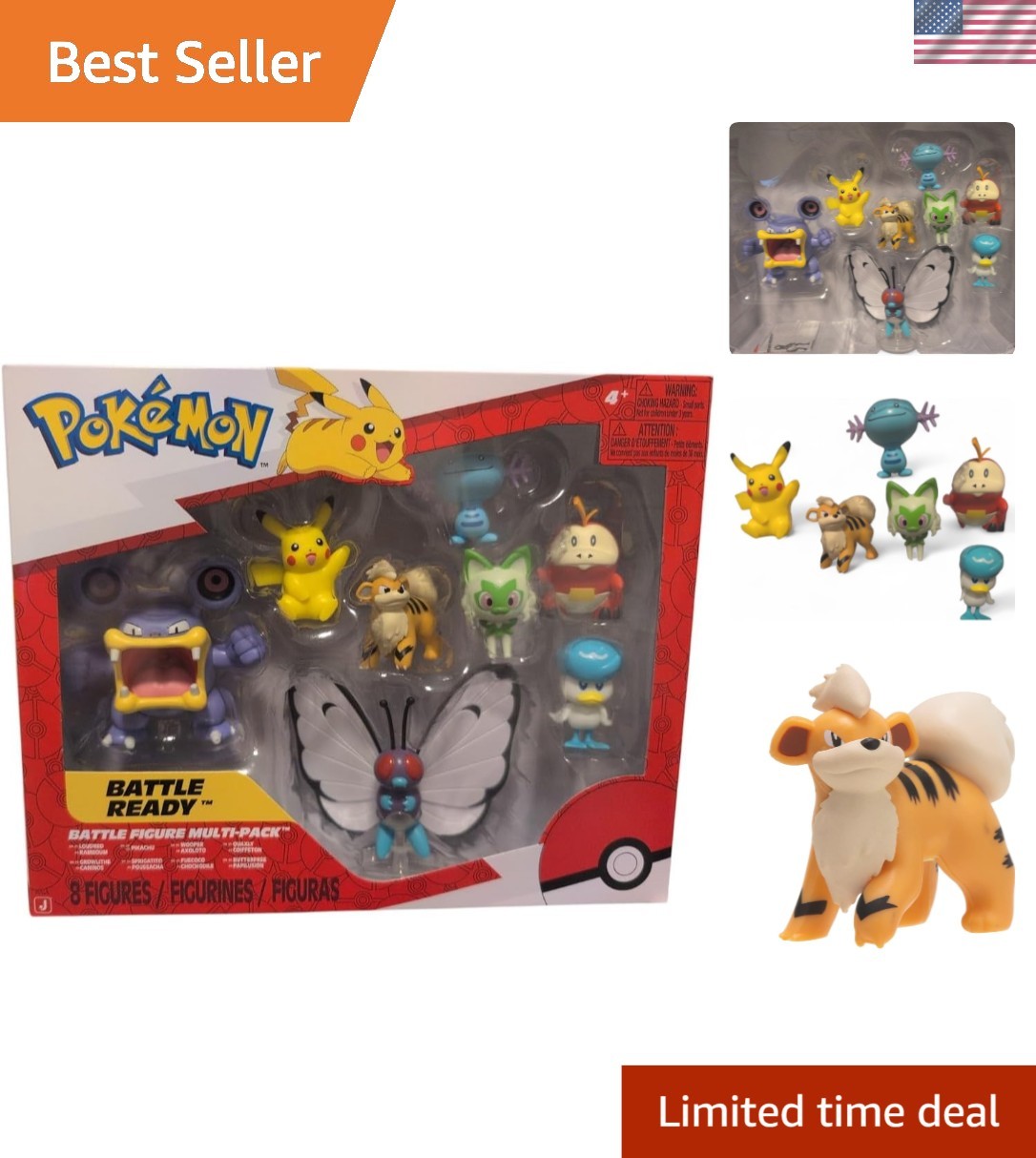 Battle Figure 8-Pack: 2-Inch Pikachu, Eevee & More – Authentic Anime Collection