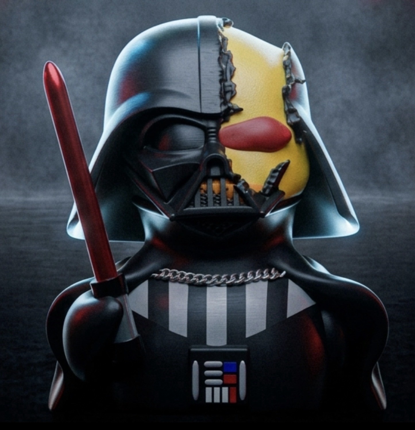 Darth Vader Damaged Helmet Duck Star Wars Duck Jeep duck