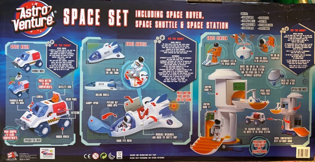 Astro Venture Space Playset Shuttle Rover Astronaut Figure Original Box as show