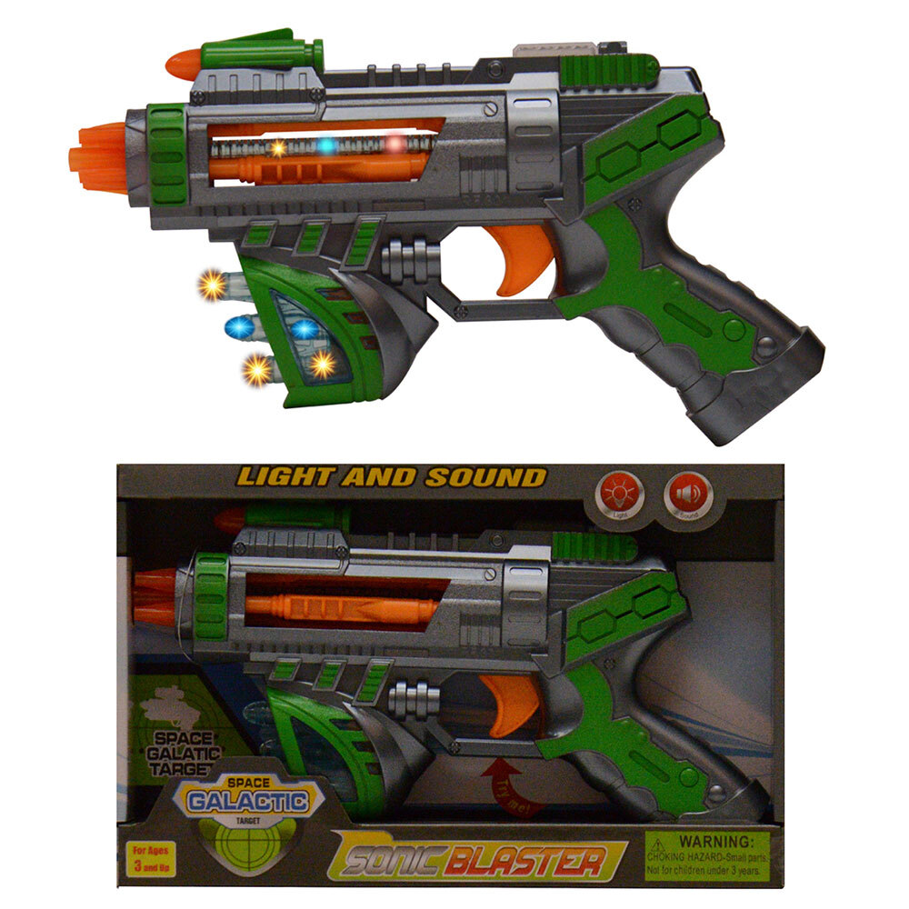 Light Up Kids Pretend Play Space Blaster Toy Gun Pistol Gift With Lights Sounds