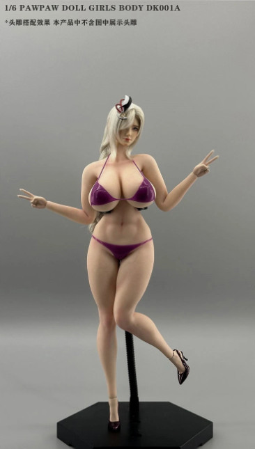 PawPawDoll DK001A 1/6 Pale Sexy Plump Large Bust Flexible Female Body Figure Toy