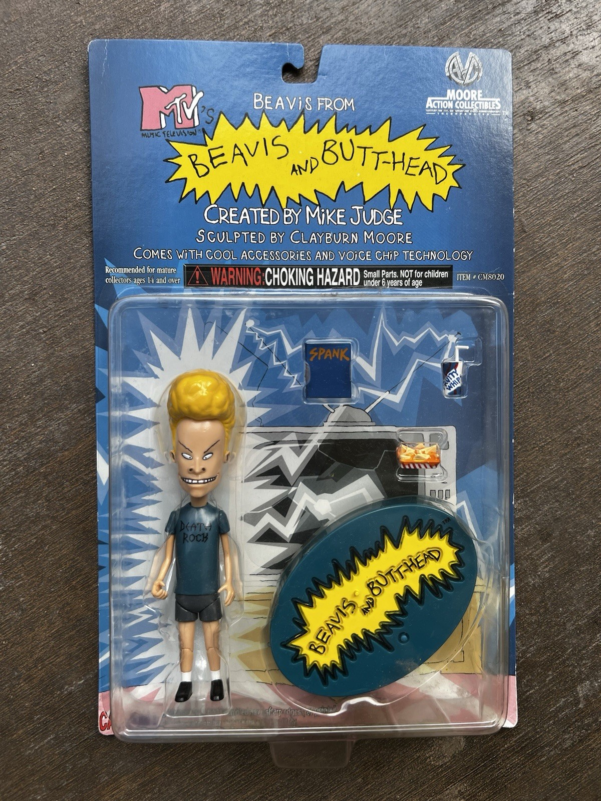 Beavis Action Figure MTV TV Show Mike Judge On Card New in Box 1998 Moore TB3
