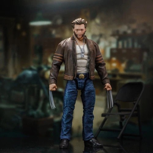 1/12 Male Brown Jacket Wolverine Logan PU Leather Coat Model Fit 6” Figure