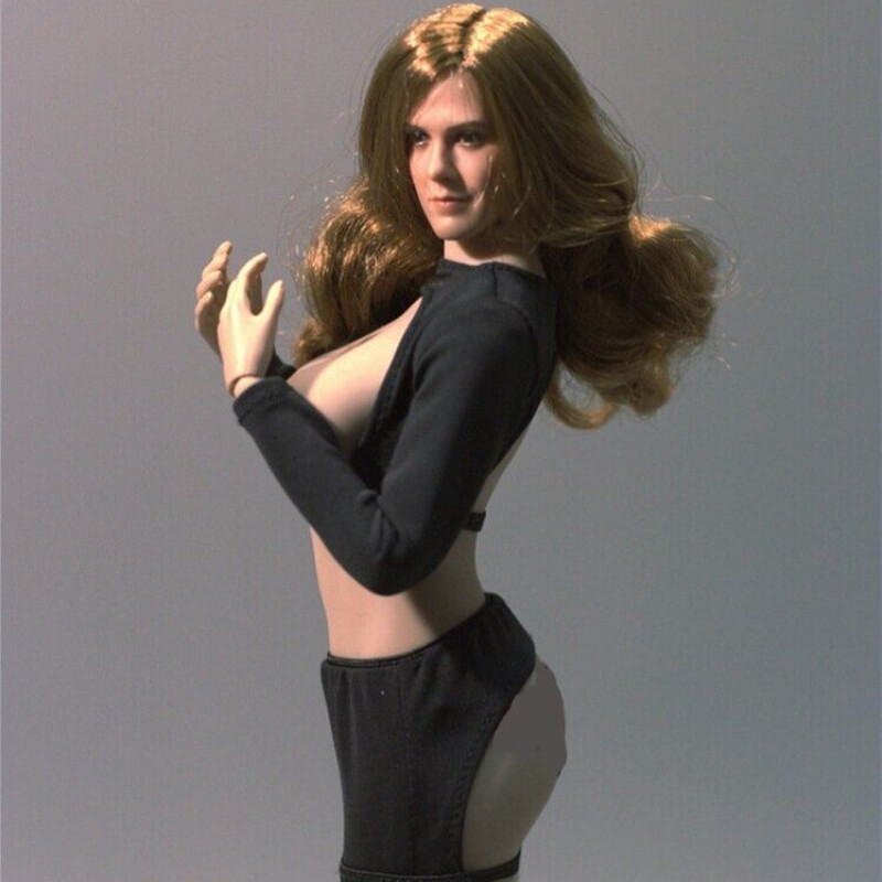 1:6 Scale Sexy Black Tops Skirt Clothes for 12″ Female Action Figure Body Toys
