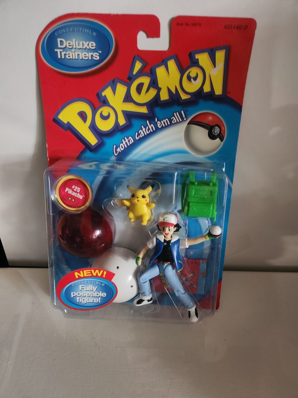 Vintage 2000 Pokémon Deluxe Trainer Ash Ketchum And Pikachu With BackPack