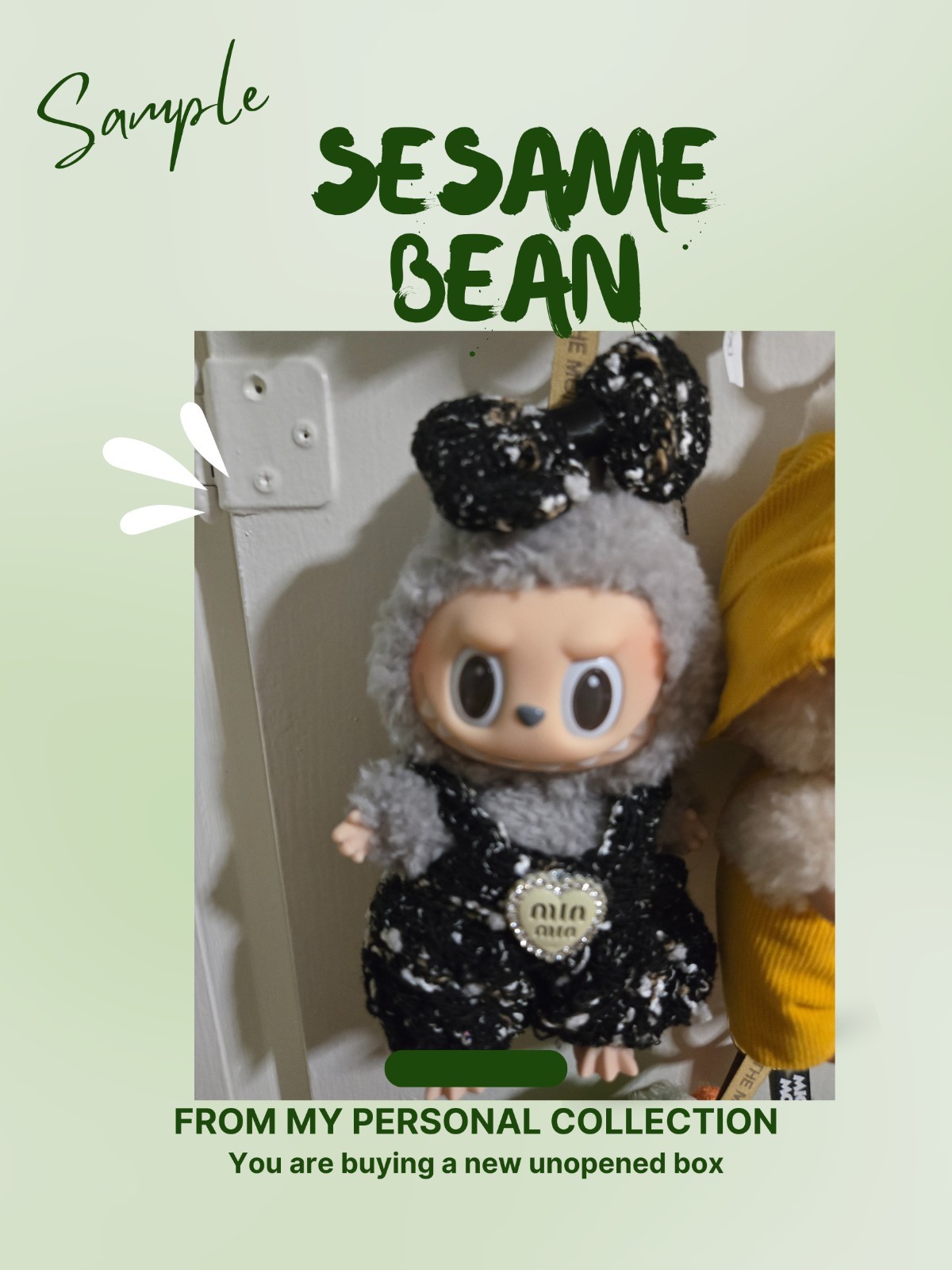 Authentic Pop Now Labubu Pop Mart Sesame Bean Exciting Macaron