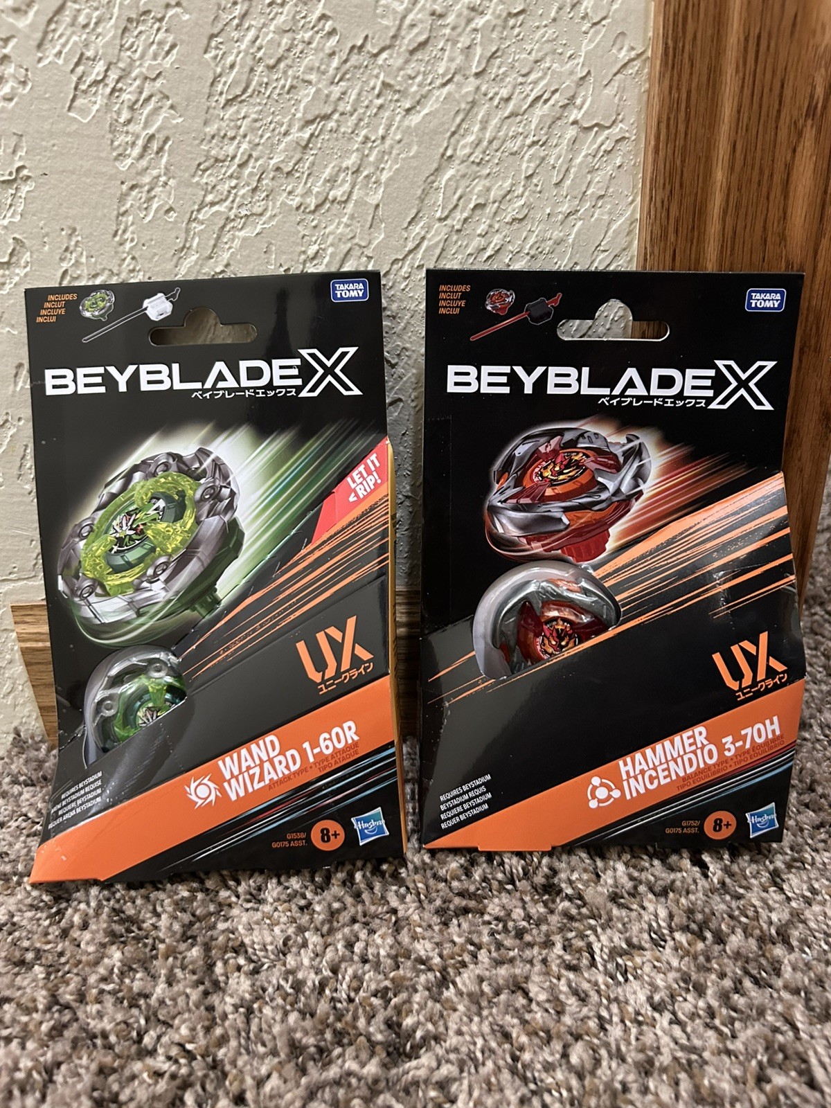 Beyblade X Rush Hexa Bit Wand Wizard 1-60R Hammer Incendio 3-70H Combo Hasbro