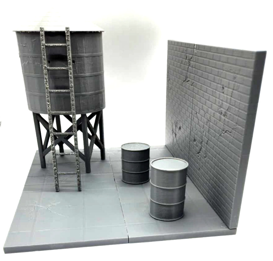 Urban Rooftop Alley Diorama – 1:12 Scale Unpainted Model Kit for 6″ Figures