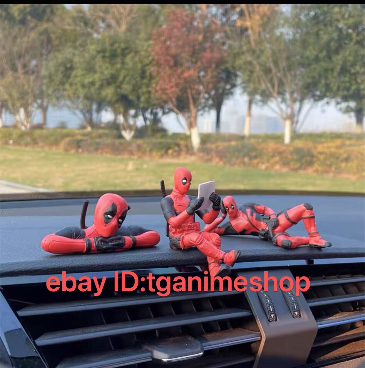 3 Pcs Superhero Deadpool Mini Figure Car Dashboard Decorations Toys US Seller