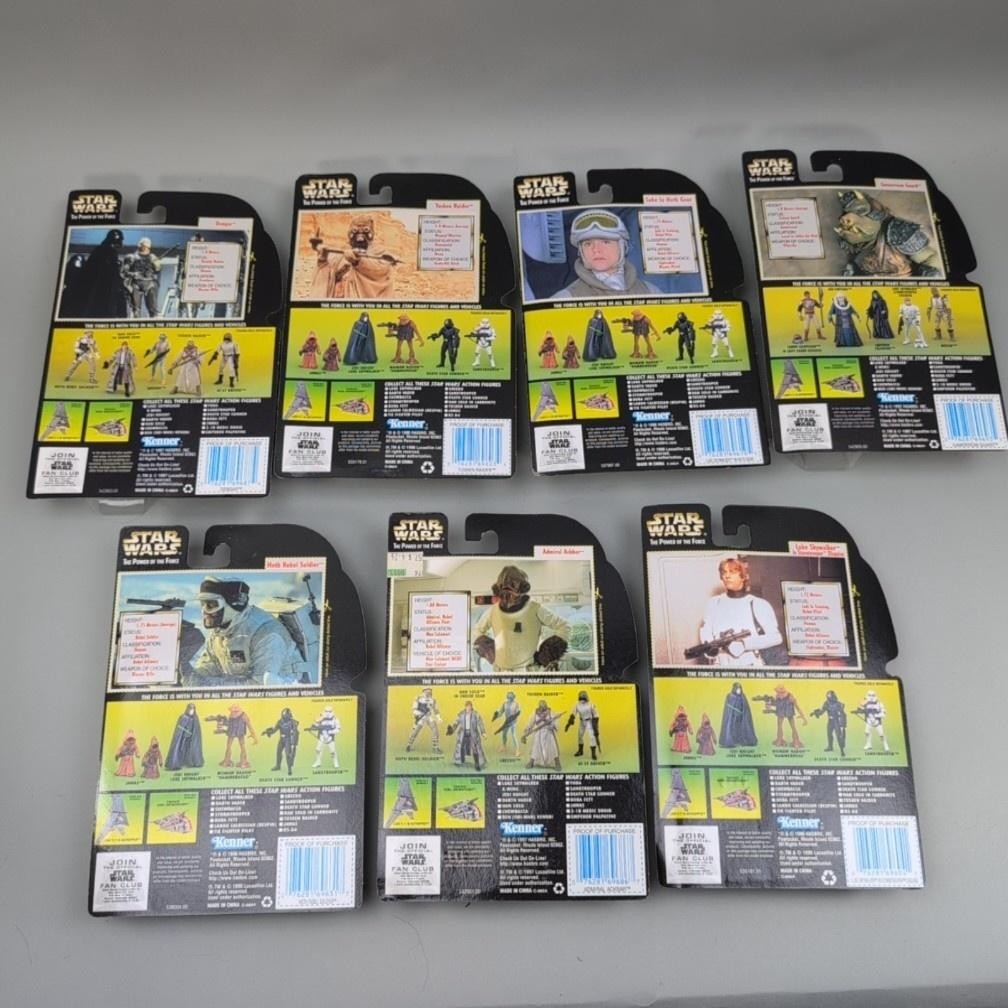 VTG Kenner Star Wars POTF 14 Figures Carded 1997 Collection 2 & 3 w/ Branded Box