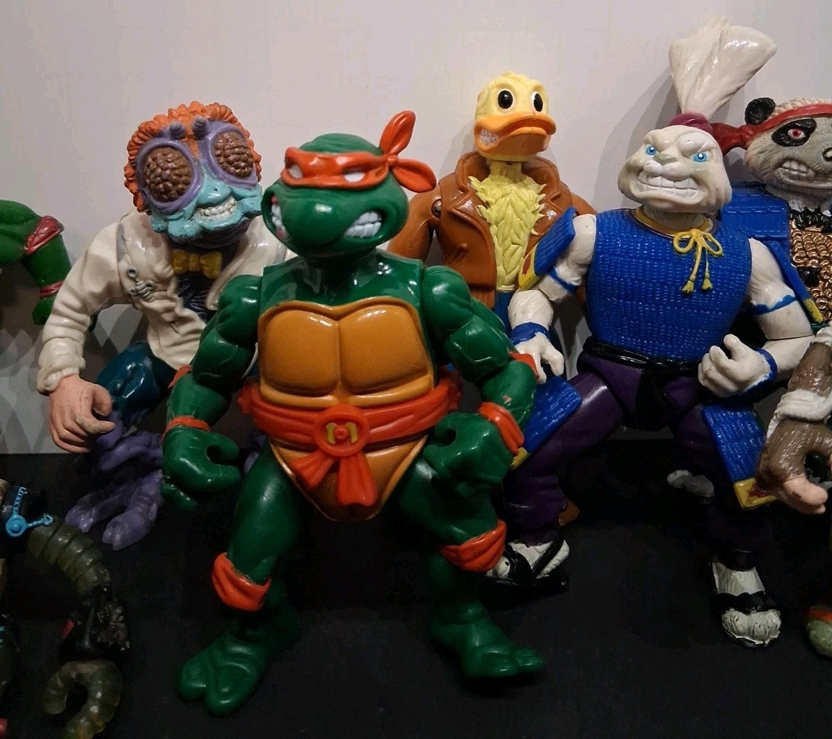 Vintage TMNT Mixed Lot of 11 Playmates 1990s Baxter Fugitoid Rat King & MORE! *G
