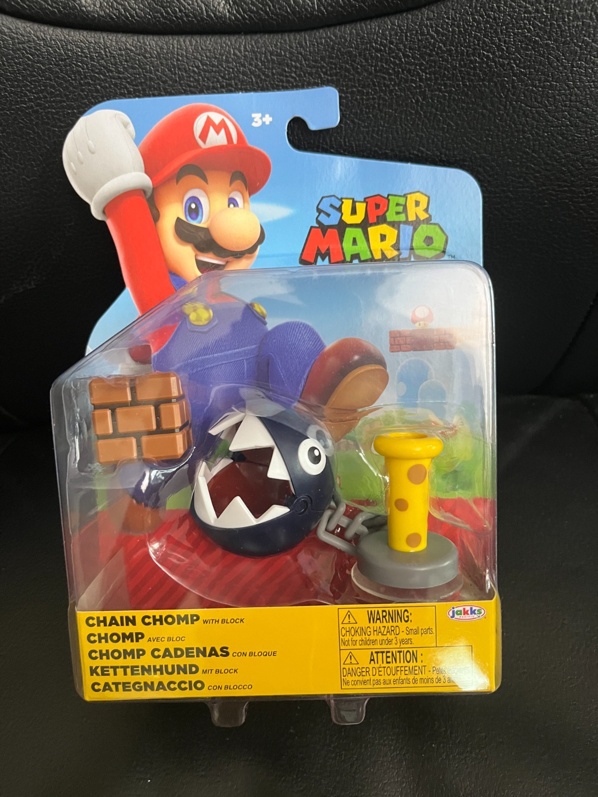 Jakks Pacific Super Mario 4” CHAIN CHOMP Action Figure with Block New 2026