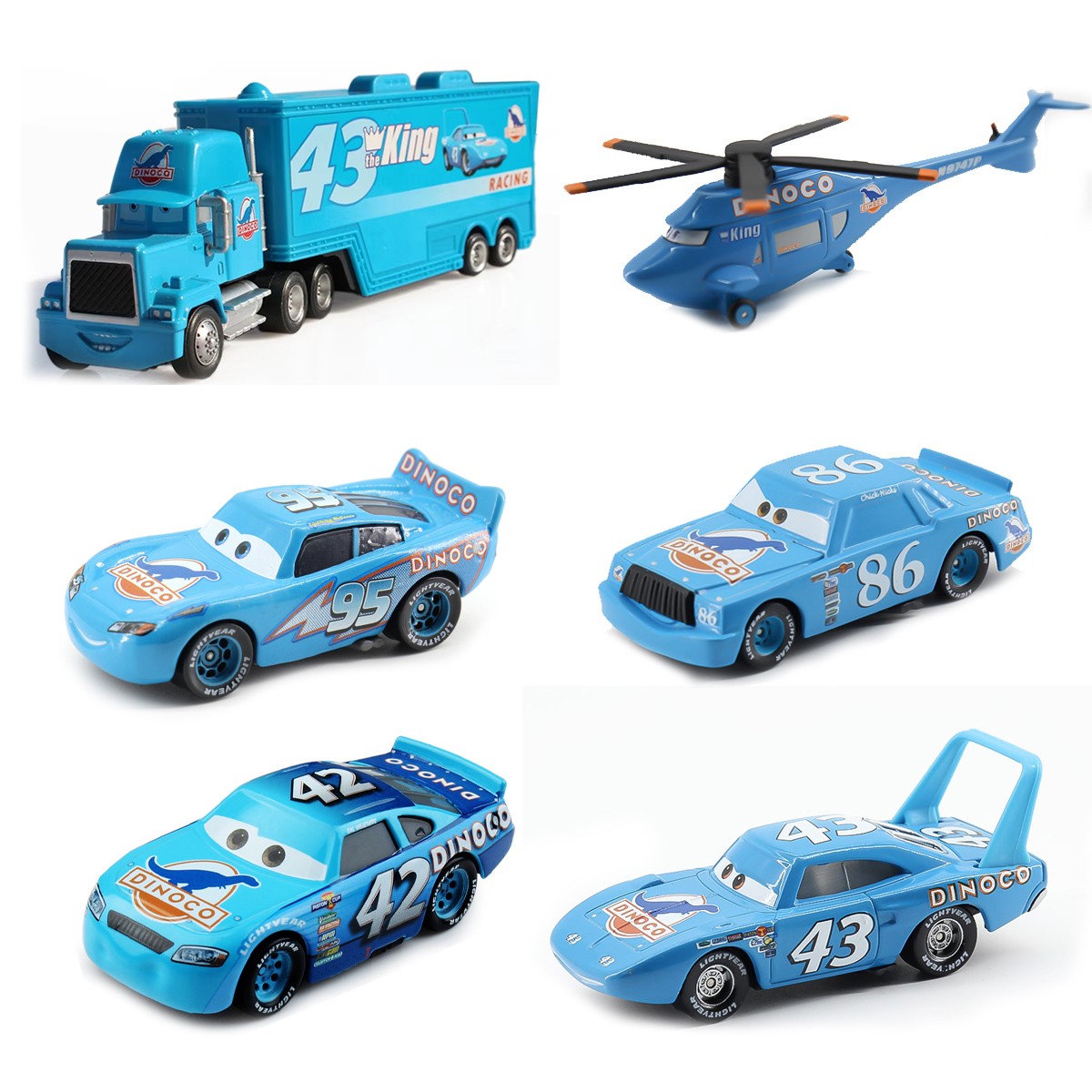 Disney Pixar Cars Dinoco Series No.43 King No.42 Cal Weathers Diecast Toy Gifts