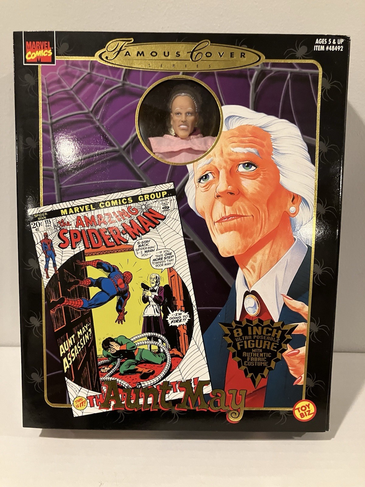 1997 ToyBiz Marvel Famous Cover Series Lot SPIDER-MAN,GREEN GOBLIN,AUNT MAY MIB!