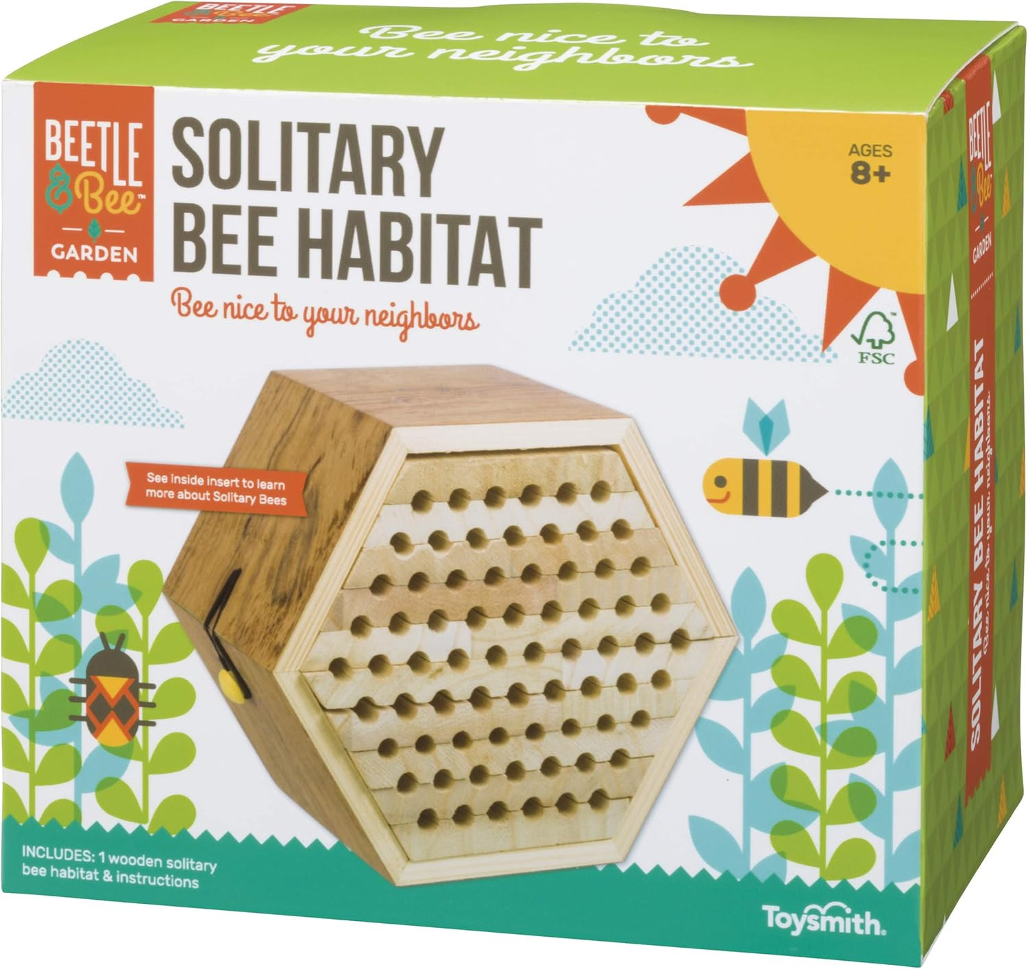 Beetle & Bee Solitary Bee Habitat – DIY Kids Art Craft Outdoor Bee Kit, Educatio