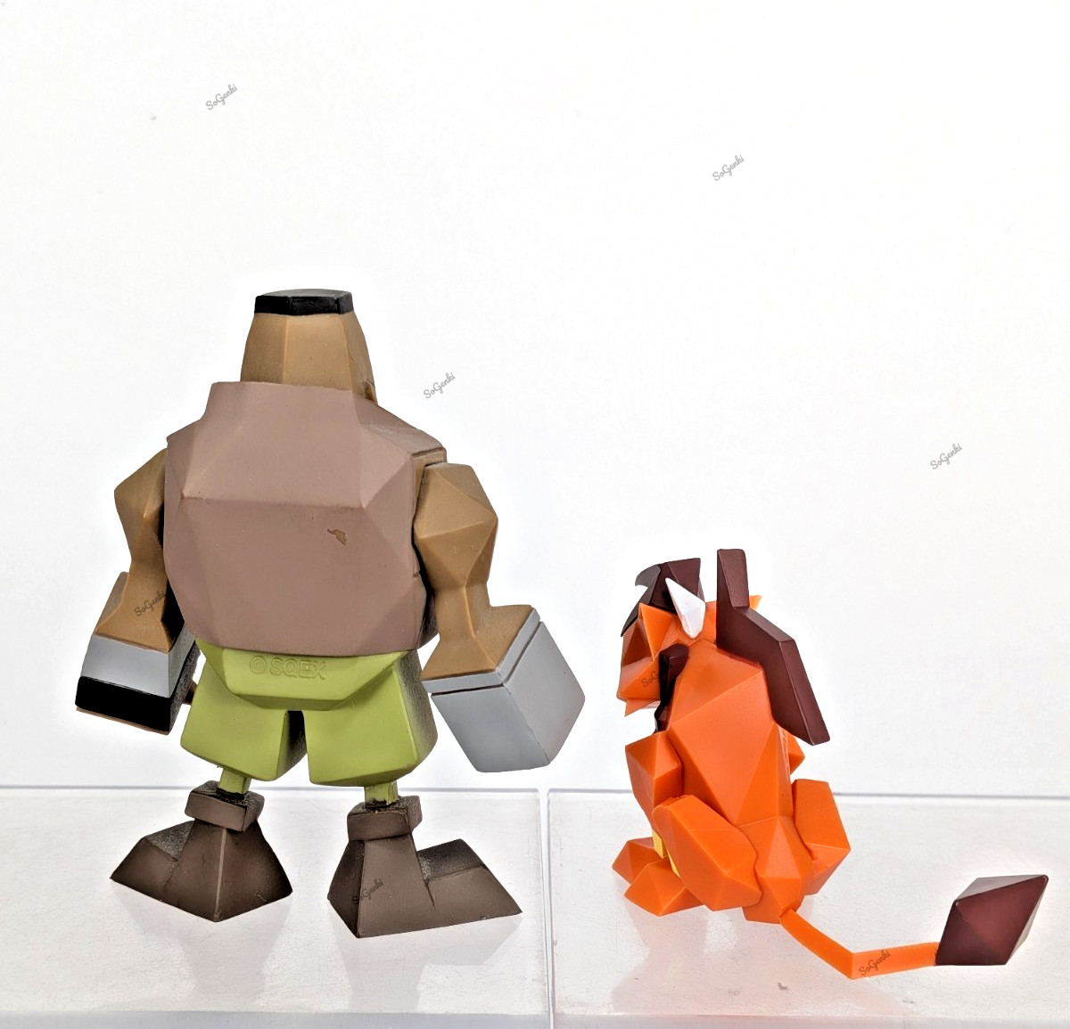 Final Fantasy VII Barret + Red XIII Set of 2 Polygon Retro Figure FF7 FFVII PS1