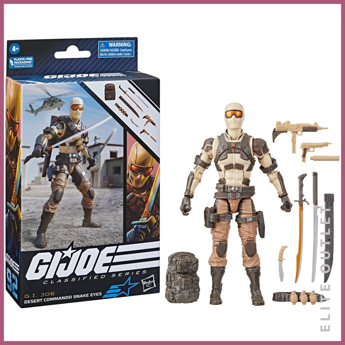 Hasbro G.I. Joe Classified Series 6-Inch Desert Commando Snake Eye Action Figure