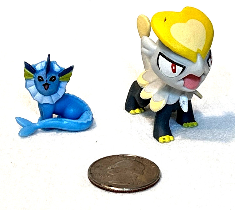 Lot of 2 Pokemon 1″ – 2″ Plastic Figures Jangmo-o & Vaporeon