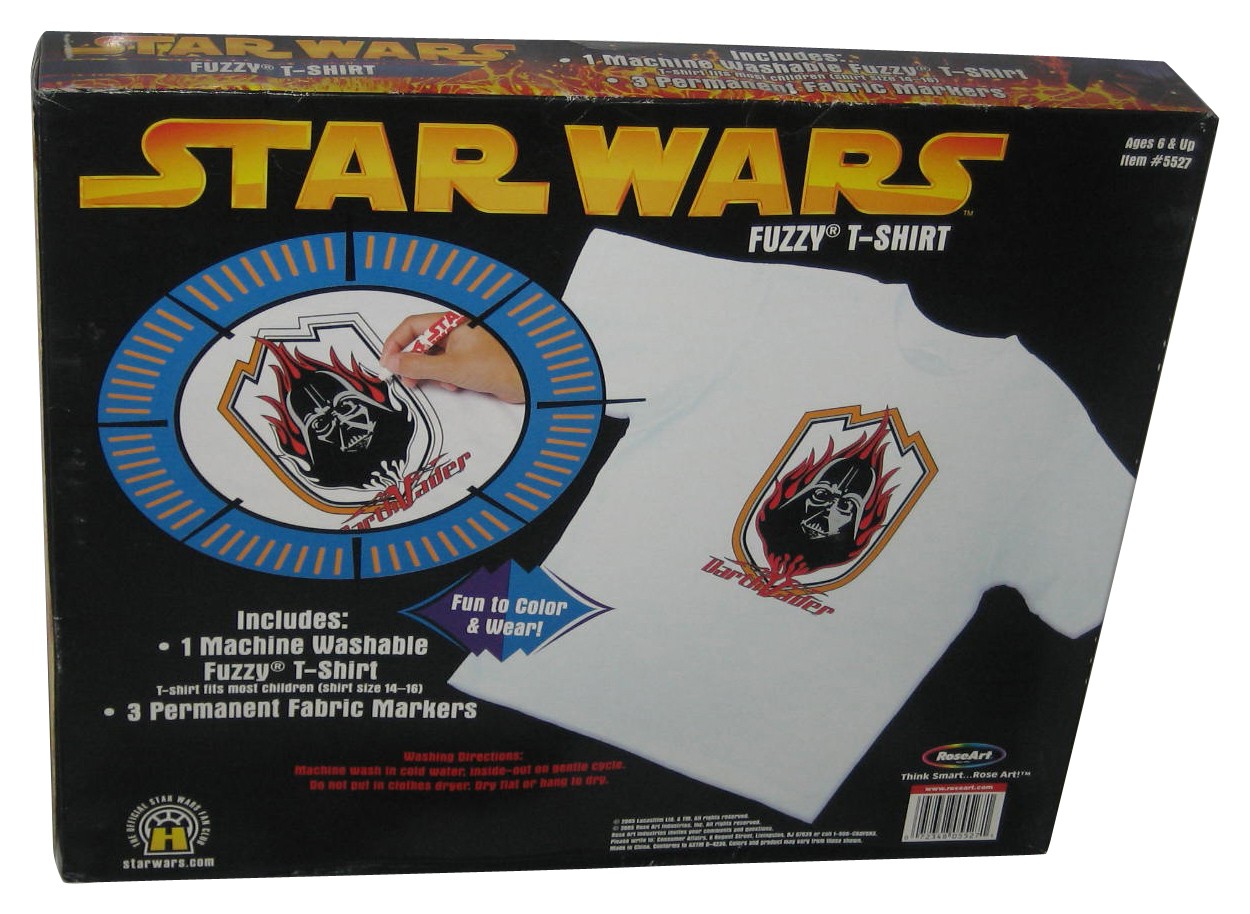 Star Wars Darth Vader Fuzzy T-Shirt (2005) Roseart Marker Kit – (Kids Size 14-16