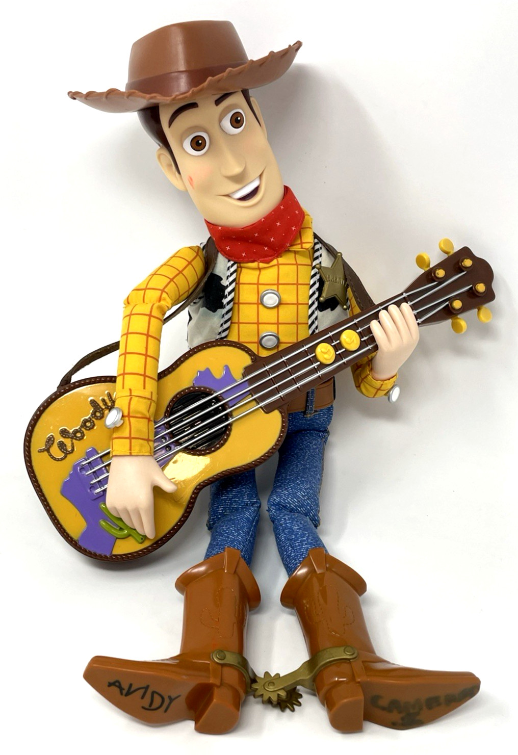 Disney Pixar Toy Story 2 Strummin’ Singin’ Woody Doll Guitar & Hat 1999 Works