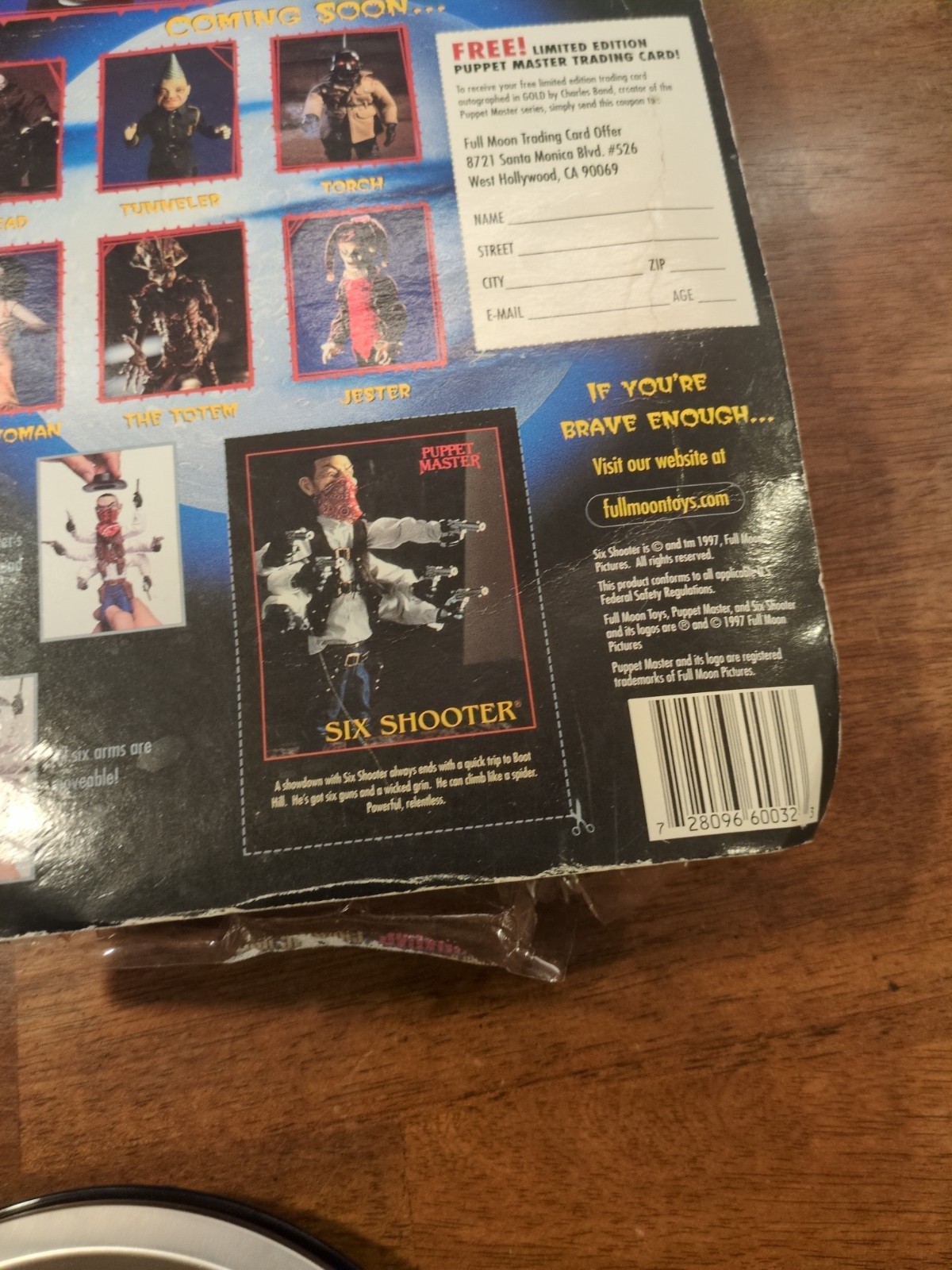 Puppet Master Six Shooter Silver Guns Full Moon Toys 1997 Mint