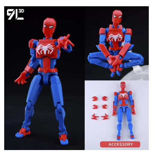 9PCS 3D Printed Action Figures Dummy13 Lucky13 Model Toys