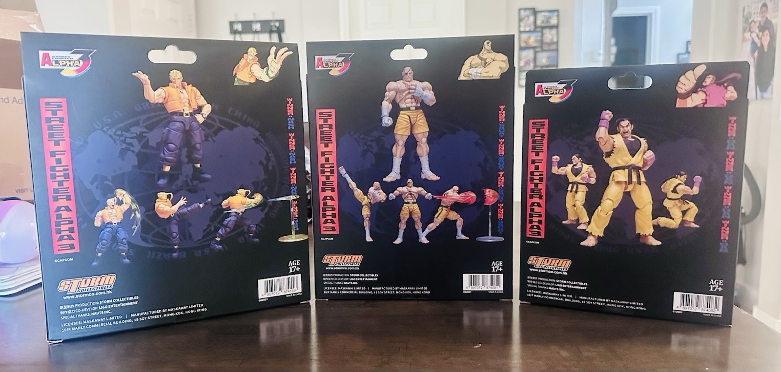 Storm Collectibles Street Fighter Alpha 3 Nash Sagat Dan 3-Figure Set Boxed
