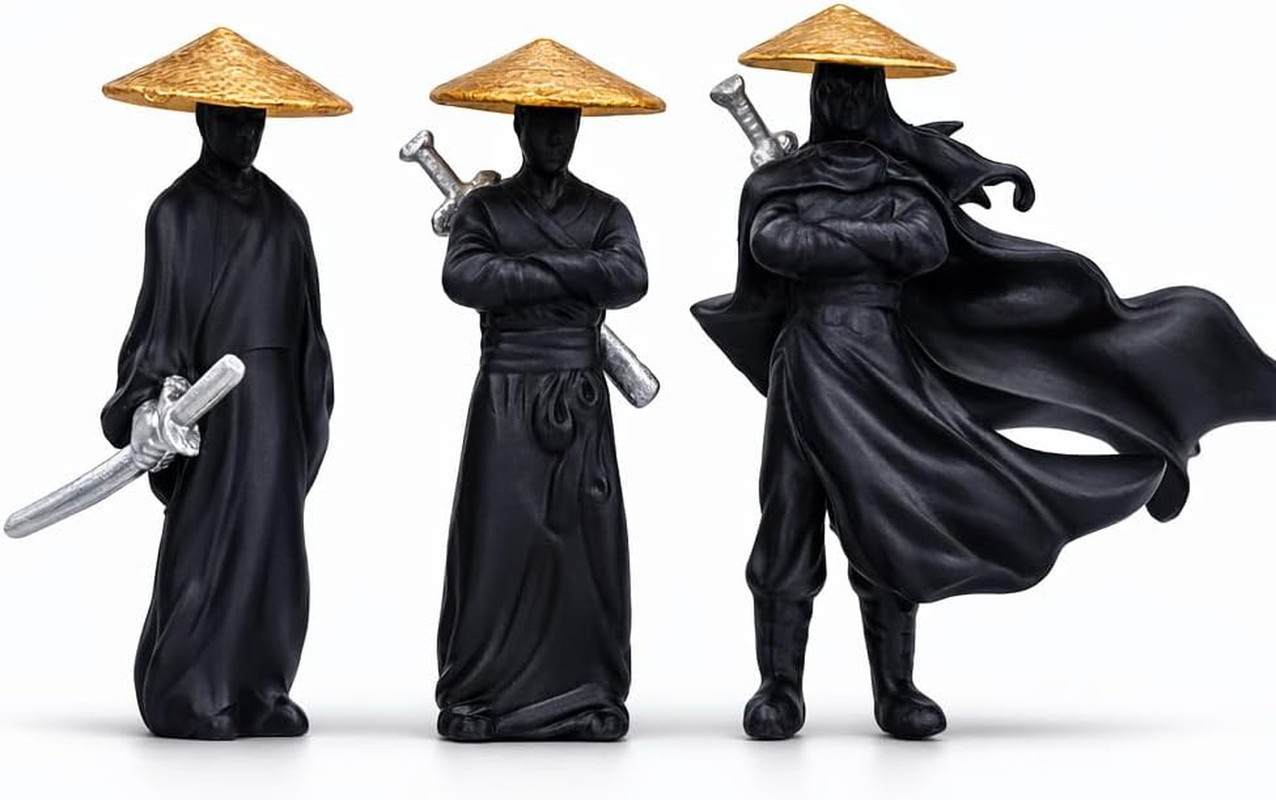 3Pcs Mini Statue Samurai Figure Statue Action Figure Set – Japanese Bushido Resi