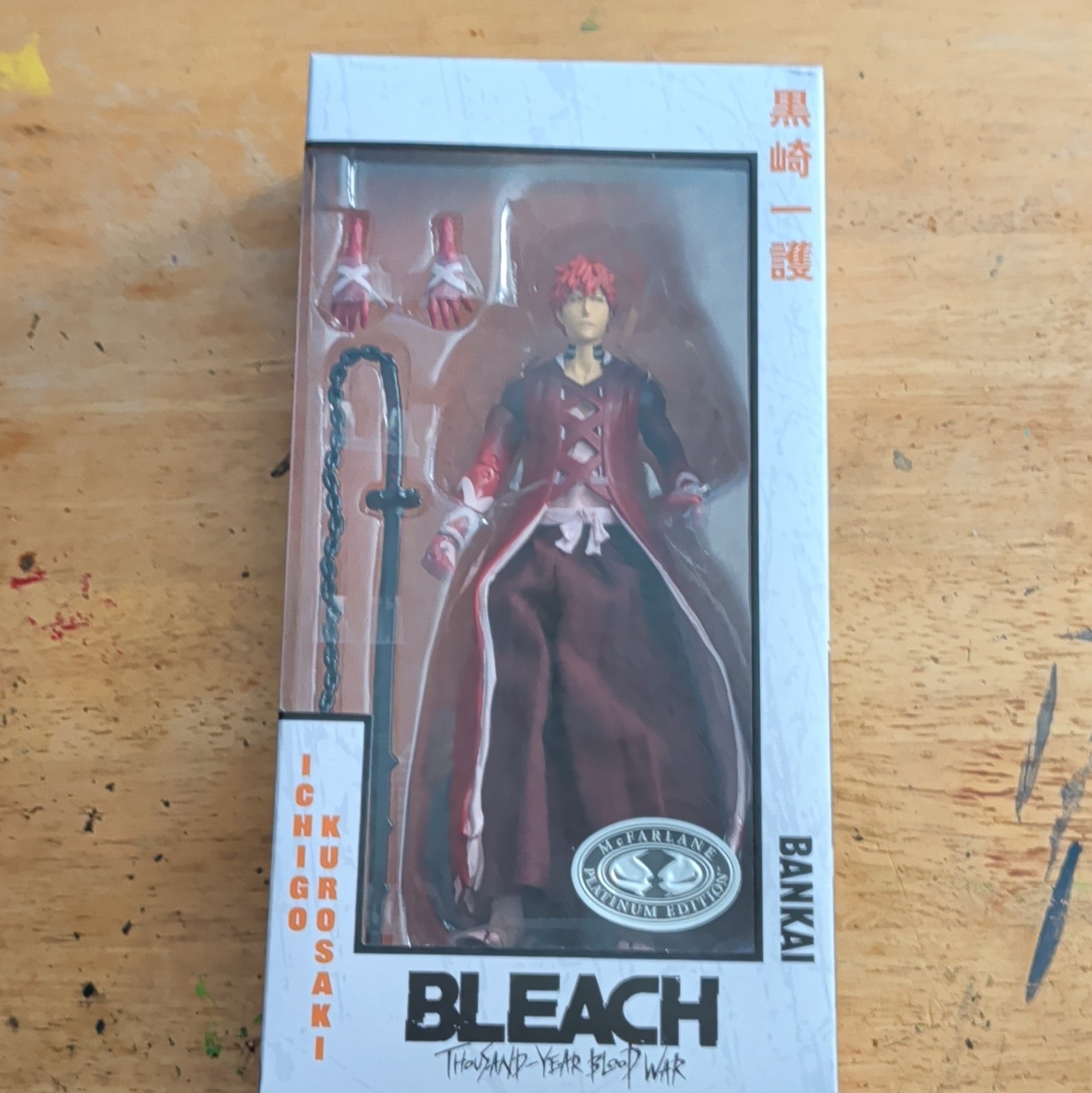 McFarlane Toys Bleach TYBW Ichigo Kurosaki 7in Action Figure Sword Platinum