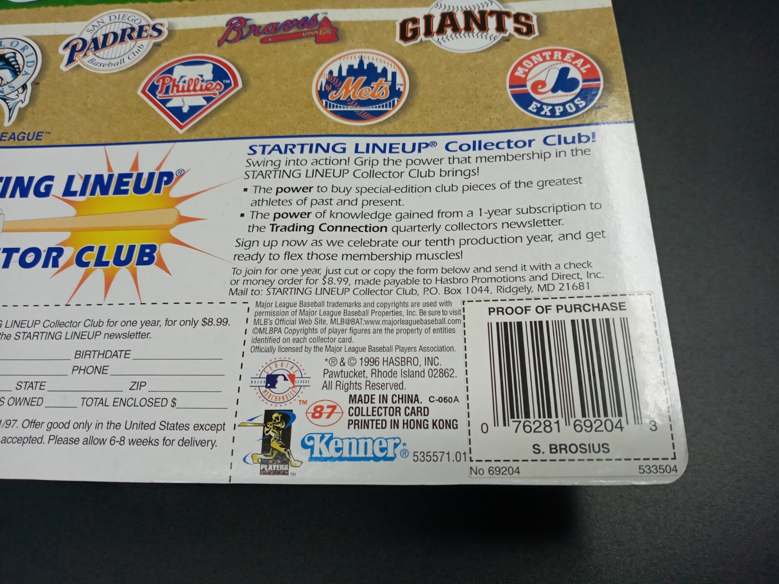 1997 Starting Lineup Baseball Figure & Card Scott Brosius Oakland A’s Athletics