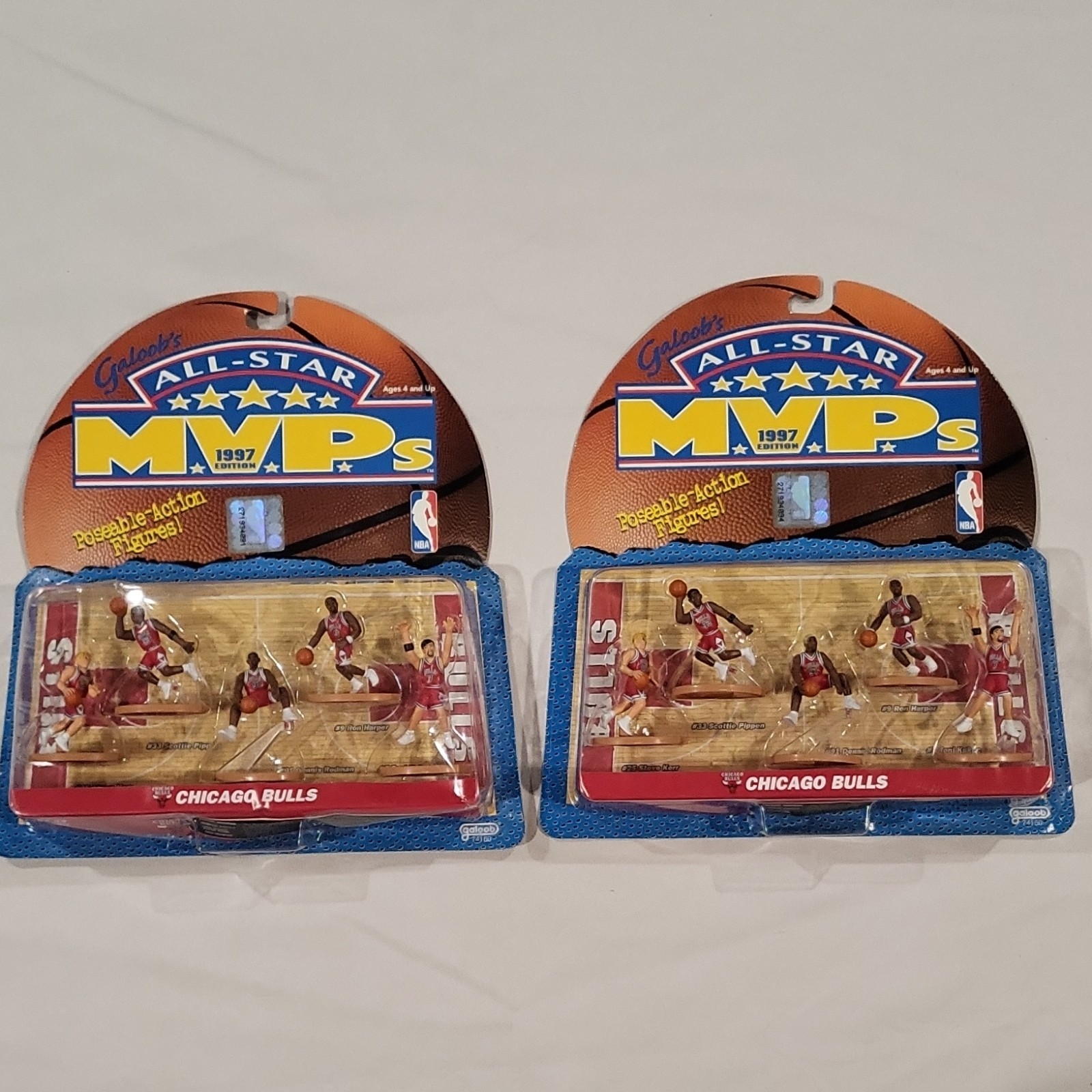 2x Galoob All-Star MLPs 1997 Poseable Action Figures Set Chicago Bulls NBA