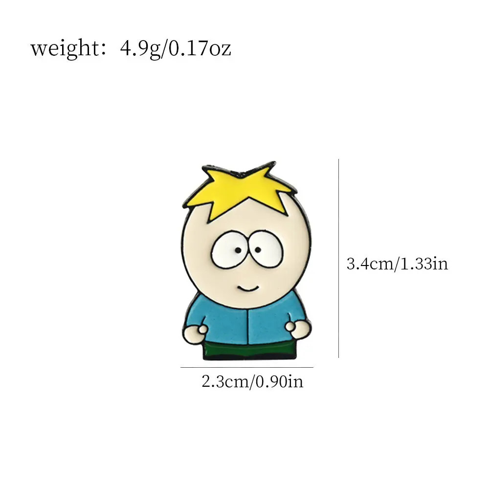 7Pcs/Set Cartoon TV Movie Cartman Figure Badges – Cute Lapel Pins for Backpacks
