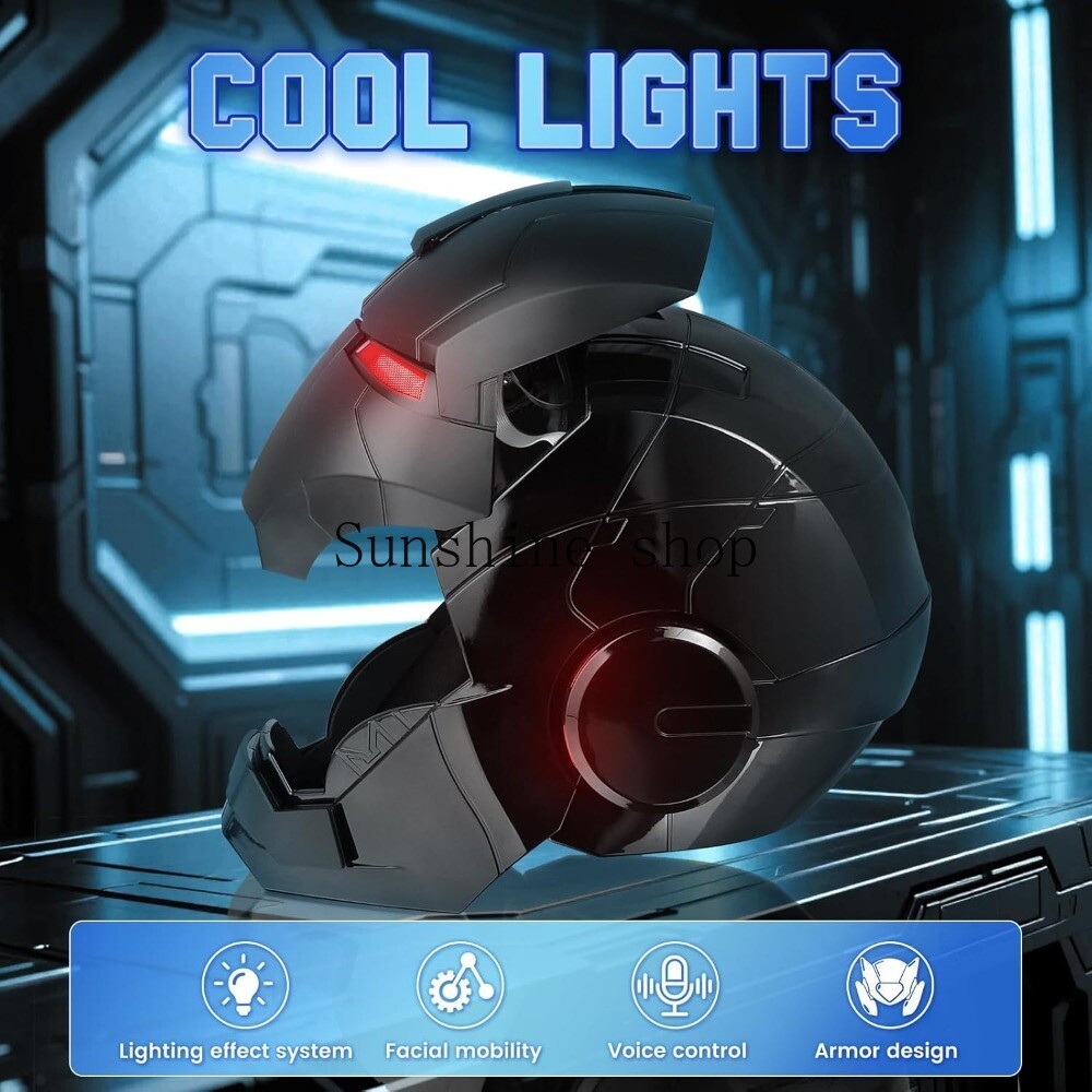 Autoking Iron Man Full Black MK5 Helmet Electronic Wearable Voice-control Mask