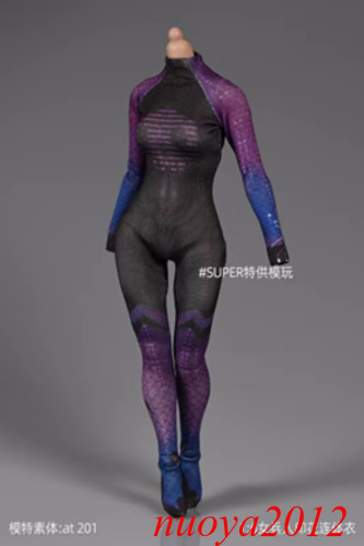 1/6 Female Purple Elastic Tight Bodysuit Clothes Fit 12″PH TBL Action Figure Toy