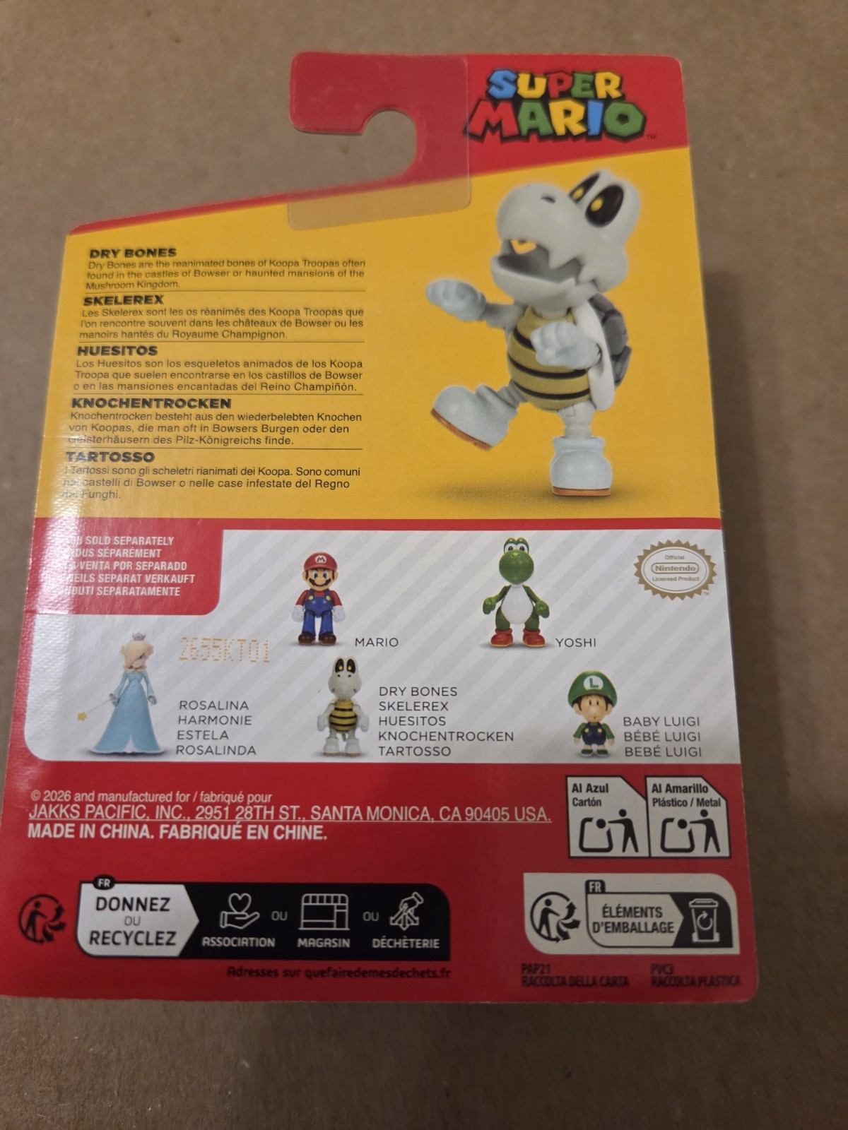 NEW Jakks Pacific Super Mario Bros Dry Bones 2.5″ Figure