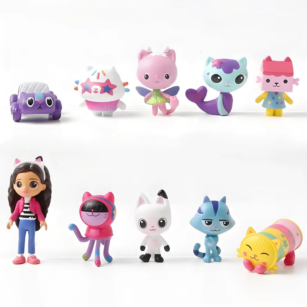 10pcs/set Gabby’s Dollhouse Action Figure Cute Doll Collection Model Toys