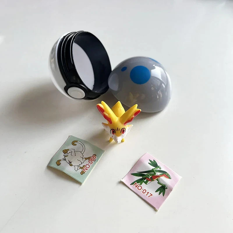 12PCS Pocket Monster Mini Figures Set with Poke Balls Anime Collectible Toys