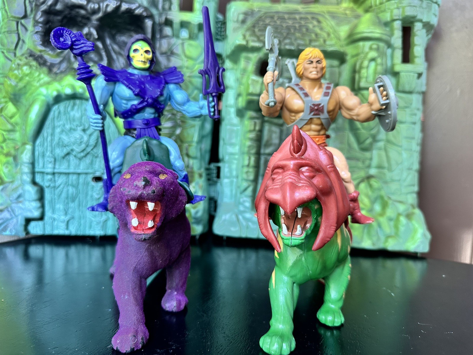 Heman Battle Cat Skeletor Soft Head 1981 Taiwan Panthor Complete Lot Shera MOTU