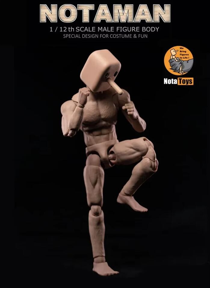 1/12 Notaman NT-0 Male Flexible Body Strong Muscular Square Head 16.5cm Figure