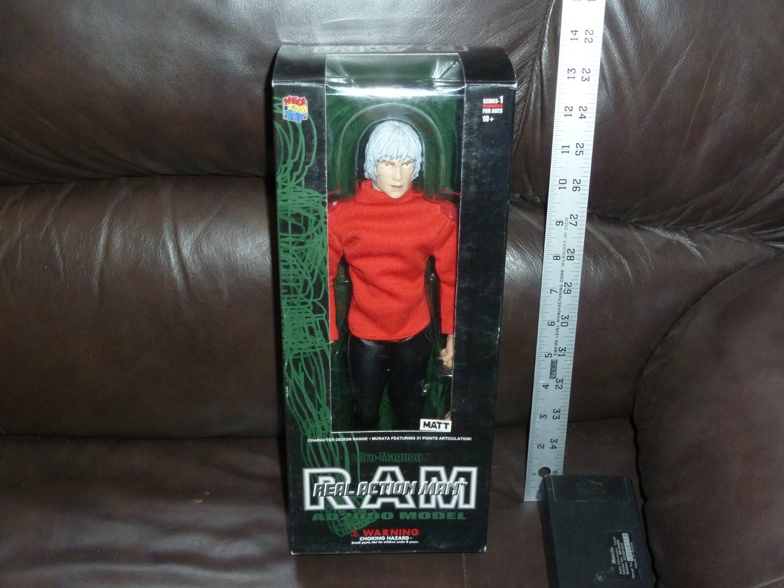 MEDICOM MATT REAL ACTION MAN RAM RED SHIRT AND 12 INCH 1/6 TH BOXED FIGURE