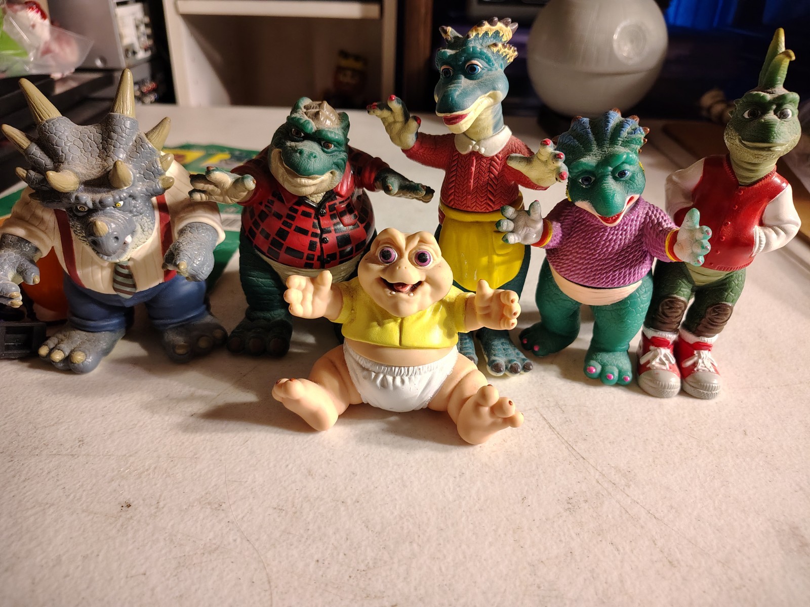 Disney Dinosaurs TV Show Figure Set Lot COMPLETE 6 SINCLAIR FAMILY 1991 HASBRO