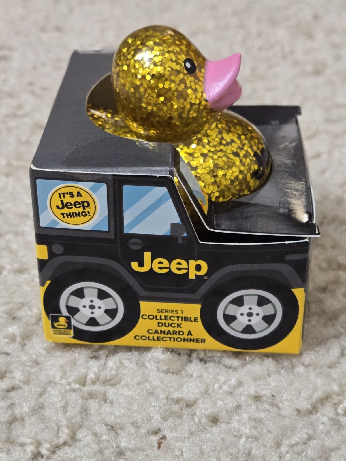 Jeep Branded 2″ Ducks in Paper Jeep 4×4 Box – Yellow Glitter